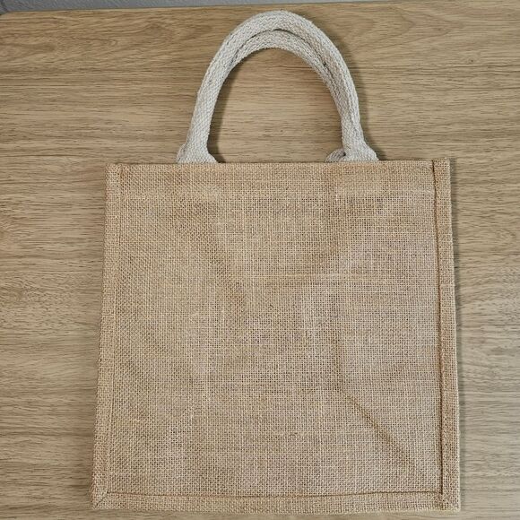 Hand-Made Bags Jute Craft-Fabric Ribbon Flowers Hand Painted Butterfly Gift New - Picture 6 of 7